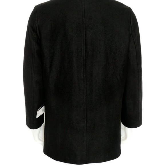 NWT STAFFORD MEN'S CLASSIC FIT WOOL BLEND TOP COAT BLACK 44 LONG - Picture 3 of 9
